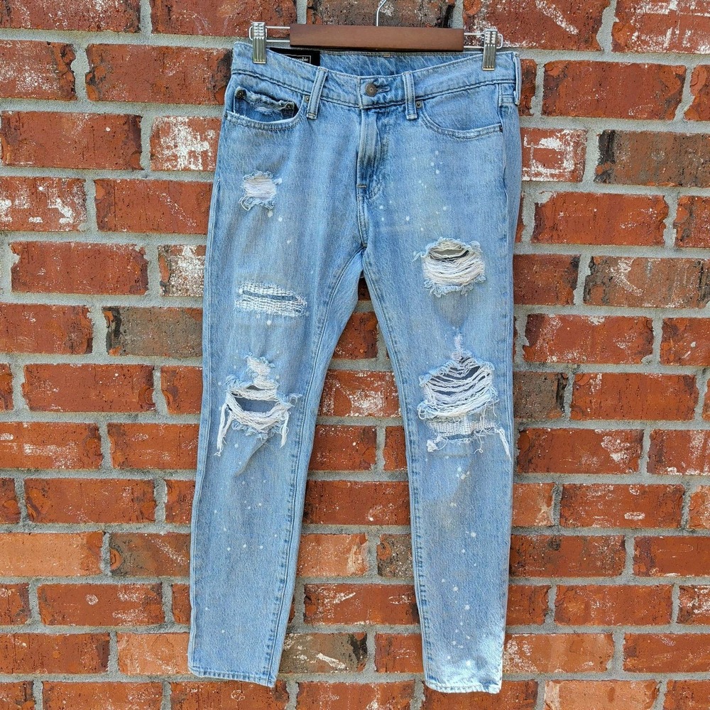 Abercrombie &‎ Fitch Felix Jeans Womens 29x30 Light Blue Distressed